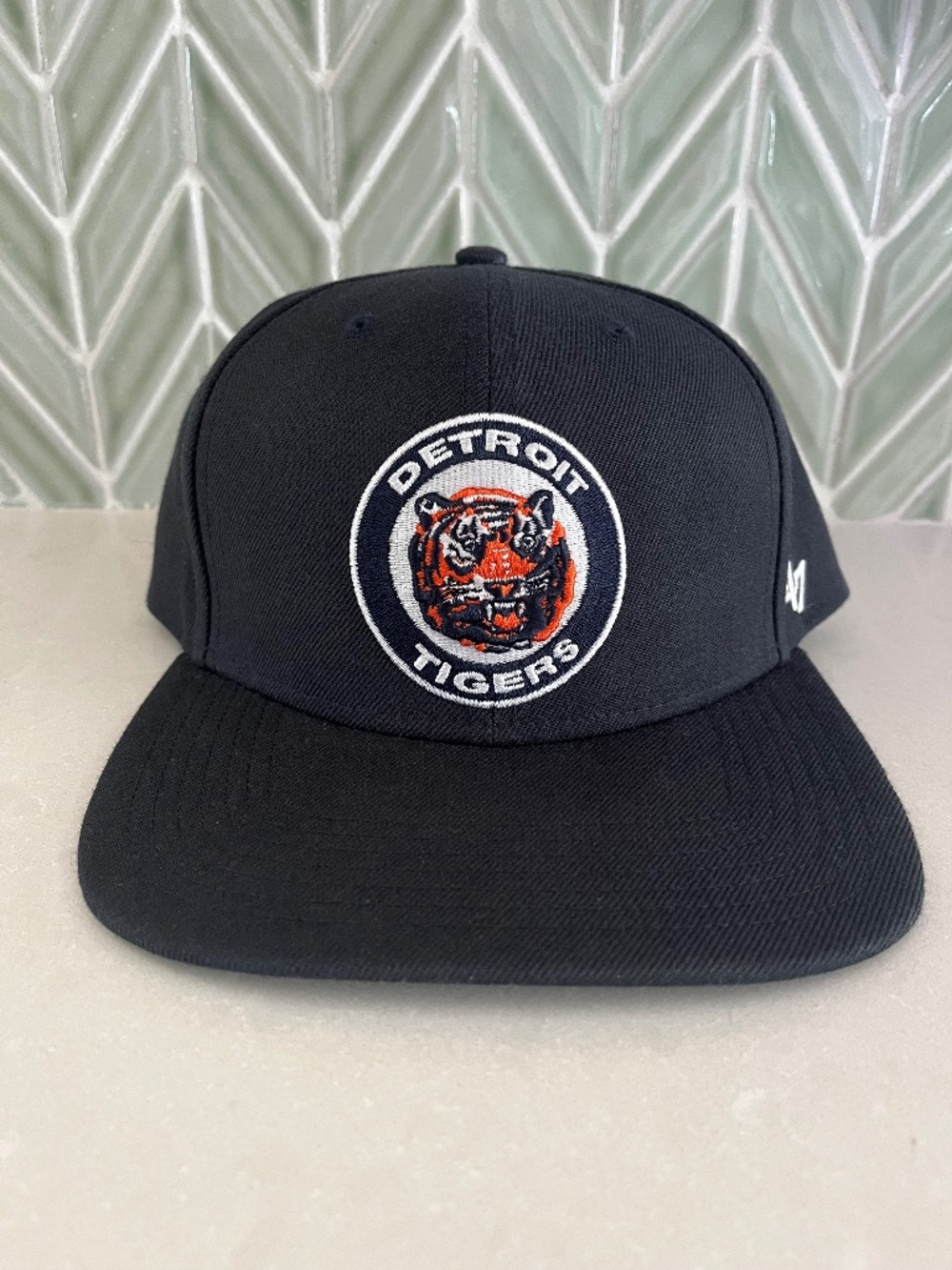 Detroit Tigers 47 Brand Fitted Hat 7 1/4 Retro Alternate Logo